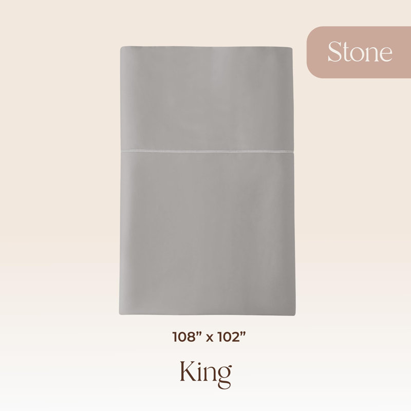 Drap-housse 100% biologique Whisper Organic, Drap plat très grand, Stone