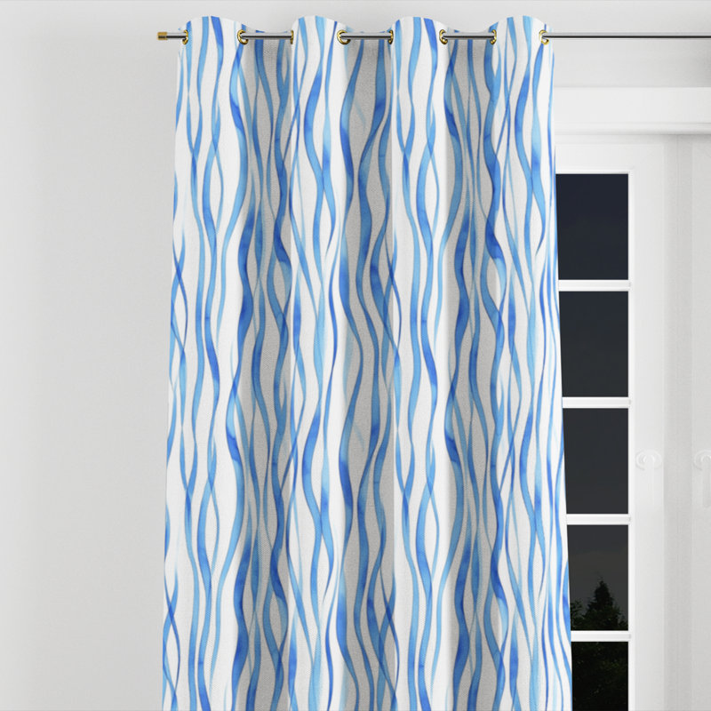 Rideaux abstraits - œillets Bradin Modern - 1 panneau, Œillets dorés, L 52 po x L 95 po
