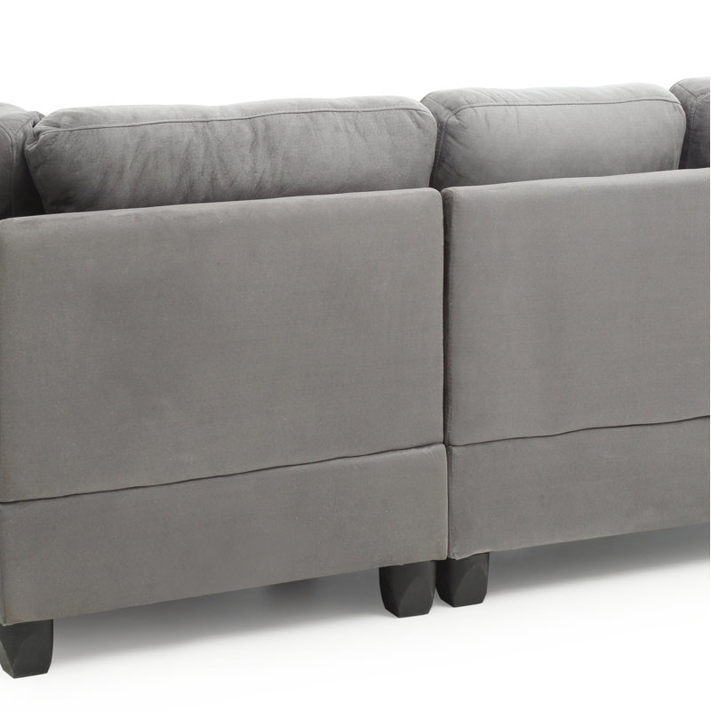 Canapé modulaire moderne pour le salon, Microfibre grise