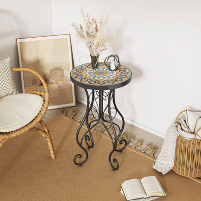 Table d'appoint ronde ronde en céramique