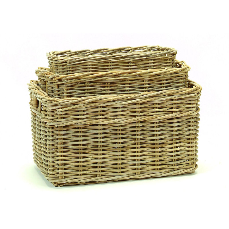 Ensemble de paniers 3 pièces en rotin