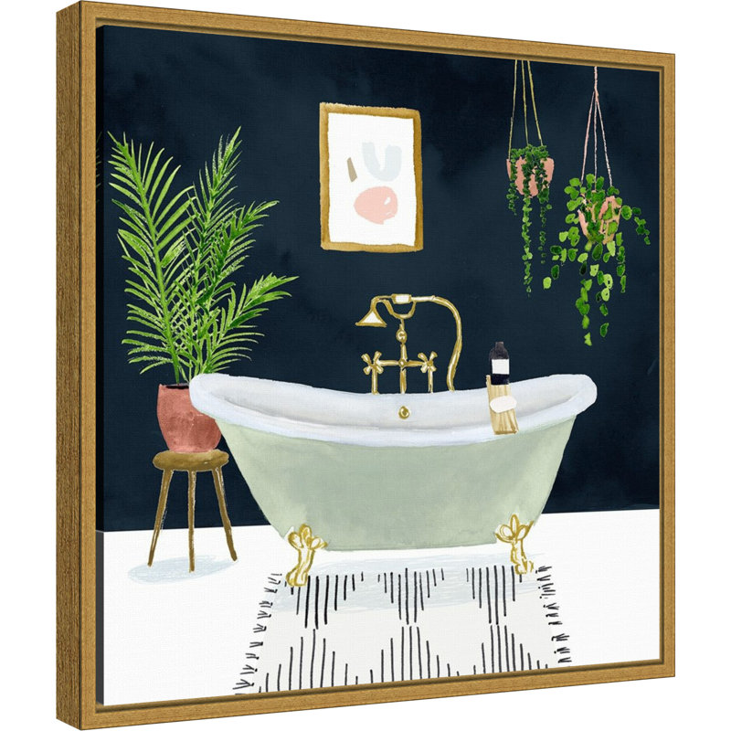 «Boho Bath I» par Victoria Borges, reproduction d'art graphique sur toile flottante