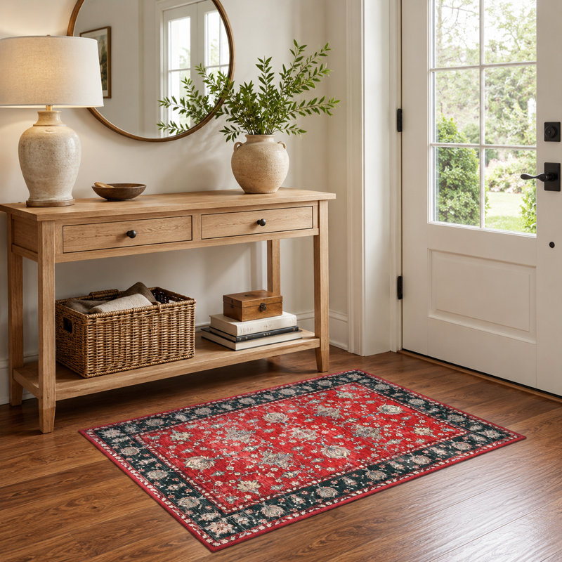 Fillender Washable Soft Vintage Rug Fashion Floral Rug For Living Room Dorm Decor, Rectangle 2' x 3'