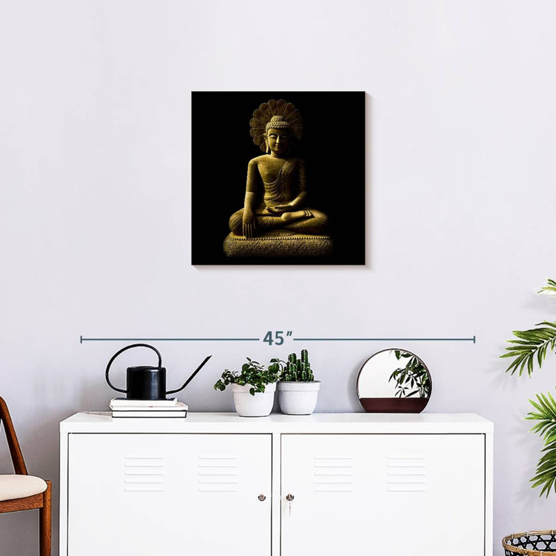 Statue Bouddha méditant, H 20 po x l 20 po