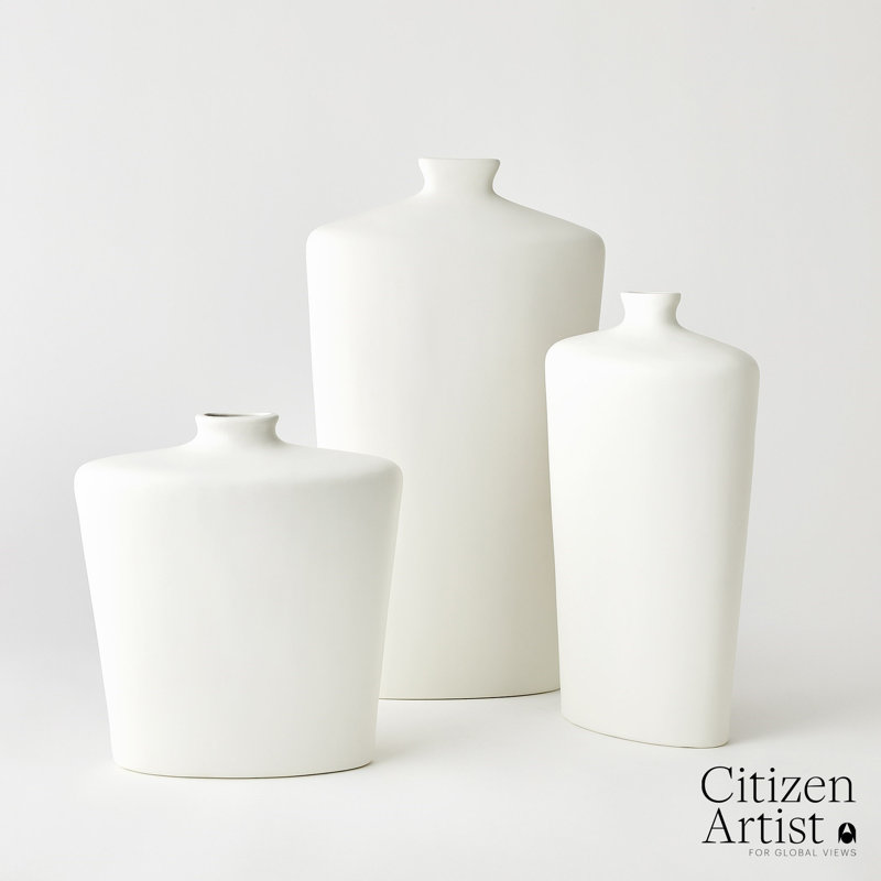 Terzo Handmade Ceramic Table Vase, 13.5" H x 12" W x 4.5" D