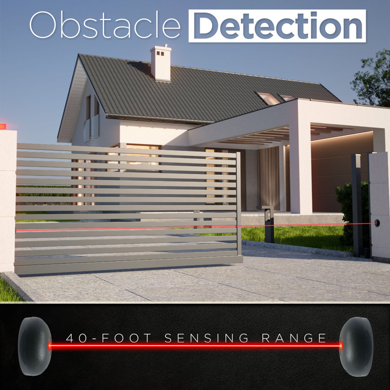 Black and Purple Sliding Gate Opener Kit with Remote Control