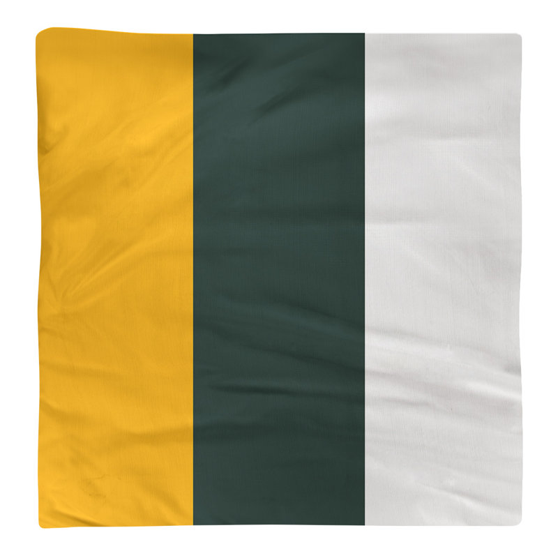 Cotton Striped Square Napkin, Yellow/Green/White