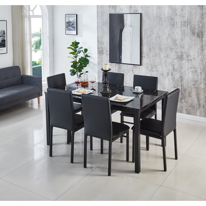 Calmo 6 - Person Dining Set, Black