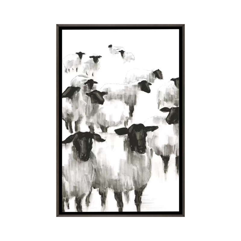 Print, H 40 po x l 26 po x P 1,5 po, Pas de tapis, Toile avec cadre gris