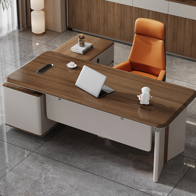 Bureau de direction électrique moderne en L à hauteur réglable de luxe Modern Light, Droite
