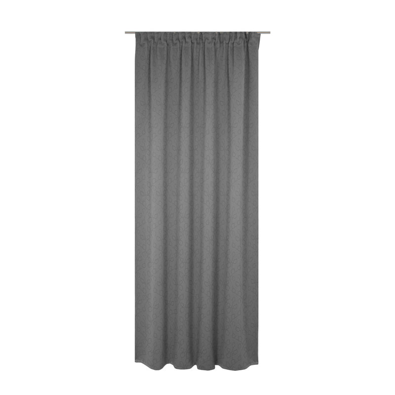 Oppen Room Darkening Single Curtain Panel, 132cm Width x 225cm Drop, Dark Grey