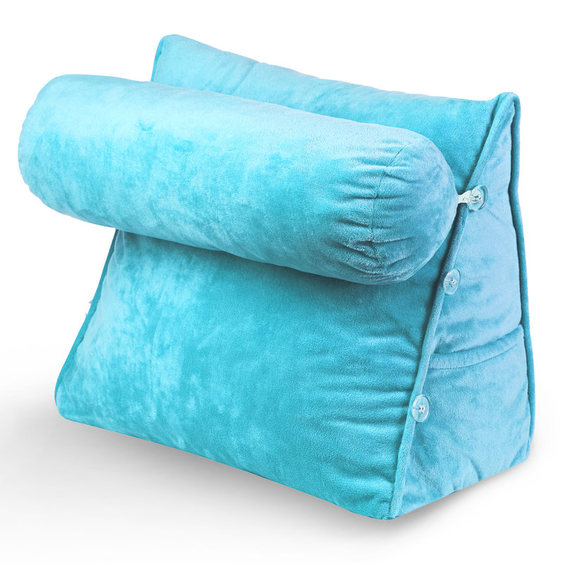  Wedge Indoor/Outdoor Bolster Pillow Cover and Insert, Sky Blue