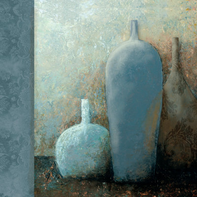 Blue Paint Pots - Wrapped Canvas Print