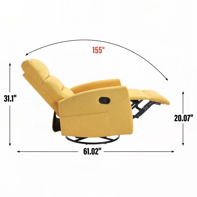 Fauteuil inclinable manuel pivotant, Jaune