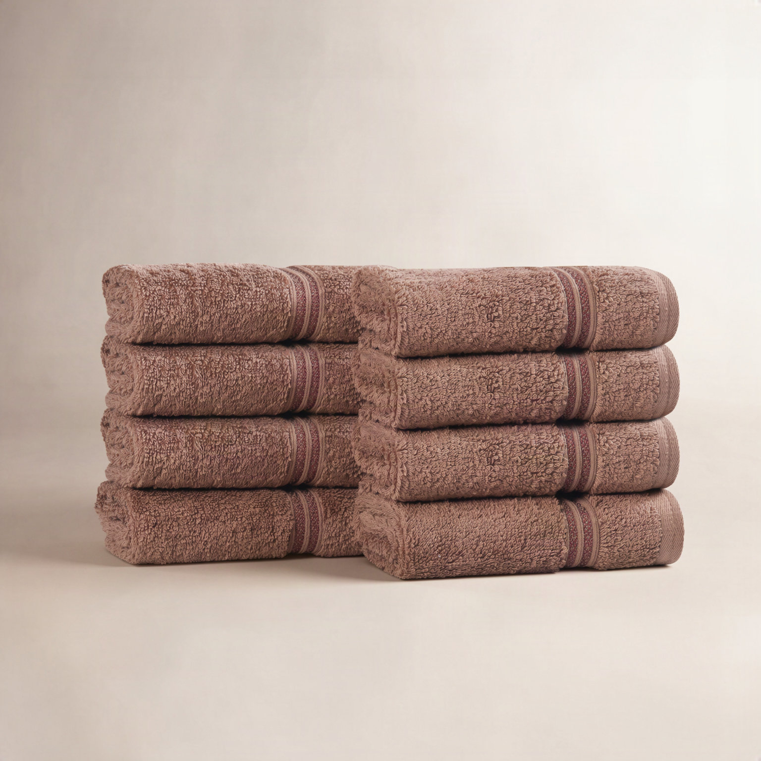 Oleg Egyptian Cotton Washcloth Set, Mocha