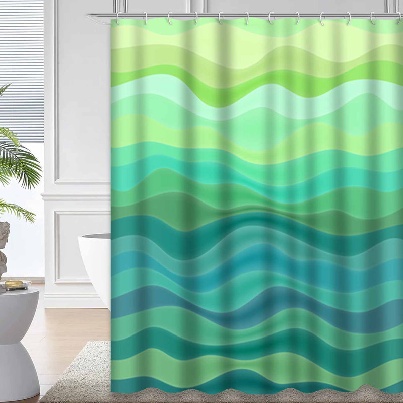 Rideau de douche WaveArt Abstract Ocean, L 72 po x l 72 po