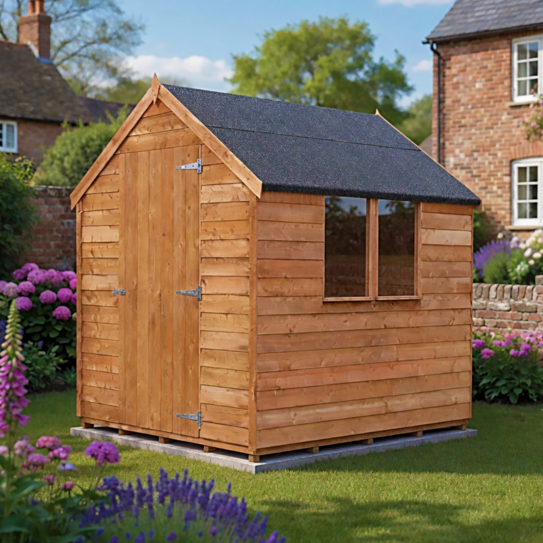 Shire 7 x 5ft Dip Treated Overlap Shed - Pine Wood Construction - Brown Color - Image 6