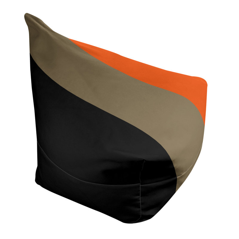 Classic Bean Bag, 30" H x 27" W x 27" D, Black/Metallic Gold/Orange