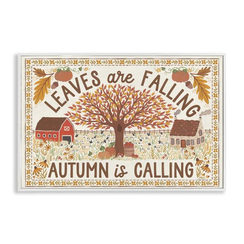«Leaves Are Falling Scene», art de la giclée encadrée par Laura Marshall, Estampe numérique encadrée blanc bord de mer