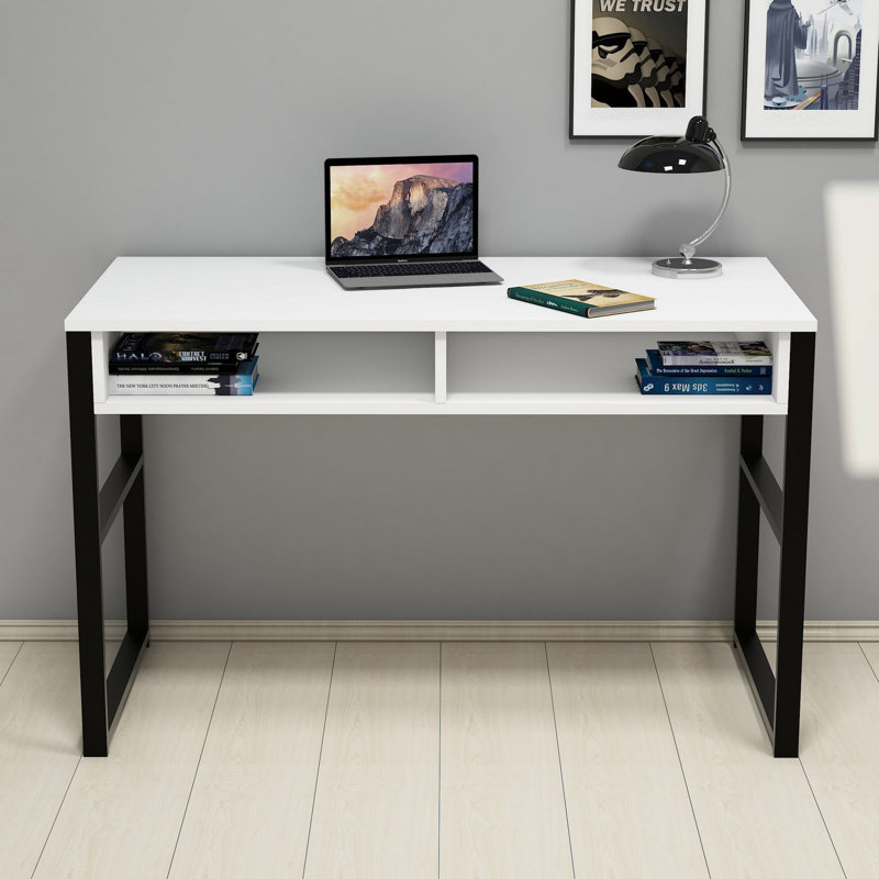 Estrella Metal Base Writing Desk, White