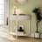 Artisan-Crafted Wave-Pattern Demi-Lune Console Table With Creamy White Finish,Unique Half Moon Design End Table With 2 Storage Drawers And Bottom Shelf For Living Room, Bedroom, Study, Hallway-227626041