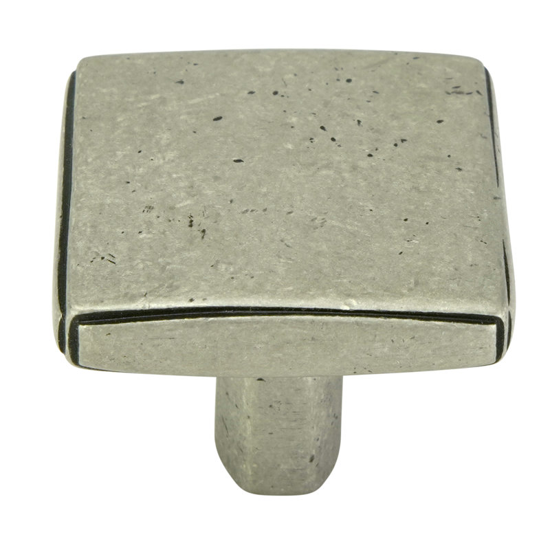 HALTON SQUARE KNOB IN ARTISAN PEWTER FINISH