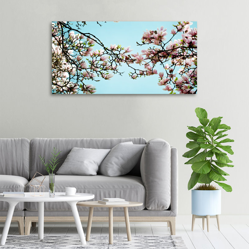 Magnolia Flowers - No Frame Print on Canvas, 50cm H X 100cm W