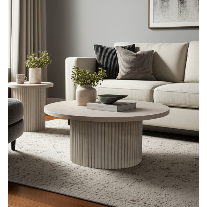Fairmont Round Cocktail Table, White