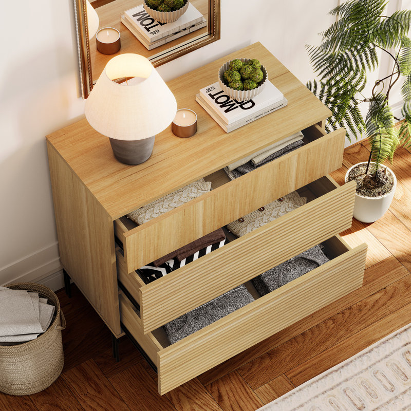 Commode pour bébé en roseau de 63 po Union Rustic, Beige