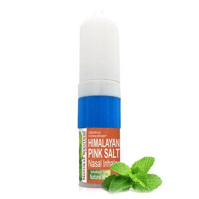 Natural Solution Pink Salt Aromatherapy Nasal Inhaler with Cooling Mint Essential Oils