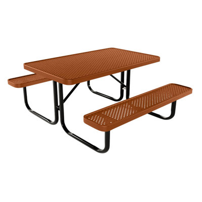 Table de pique-nique rectangulaire de 122 cm (4 pi), perforée, en cuivre texturé