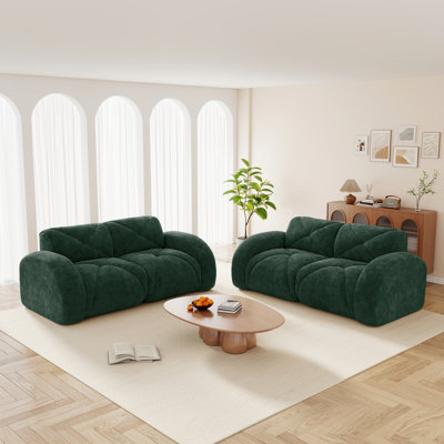 Ensemble de canapé confortable, siège profond, tissu de velours doux, fond en éponge haute densité 32D, aucun assemblage requis, ensemble de canapé moderne pour le salon