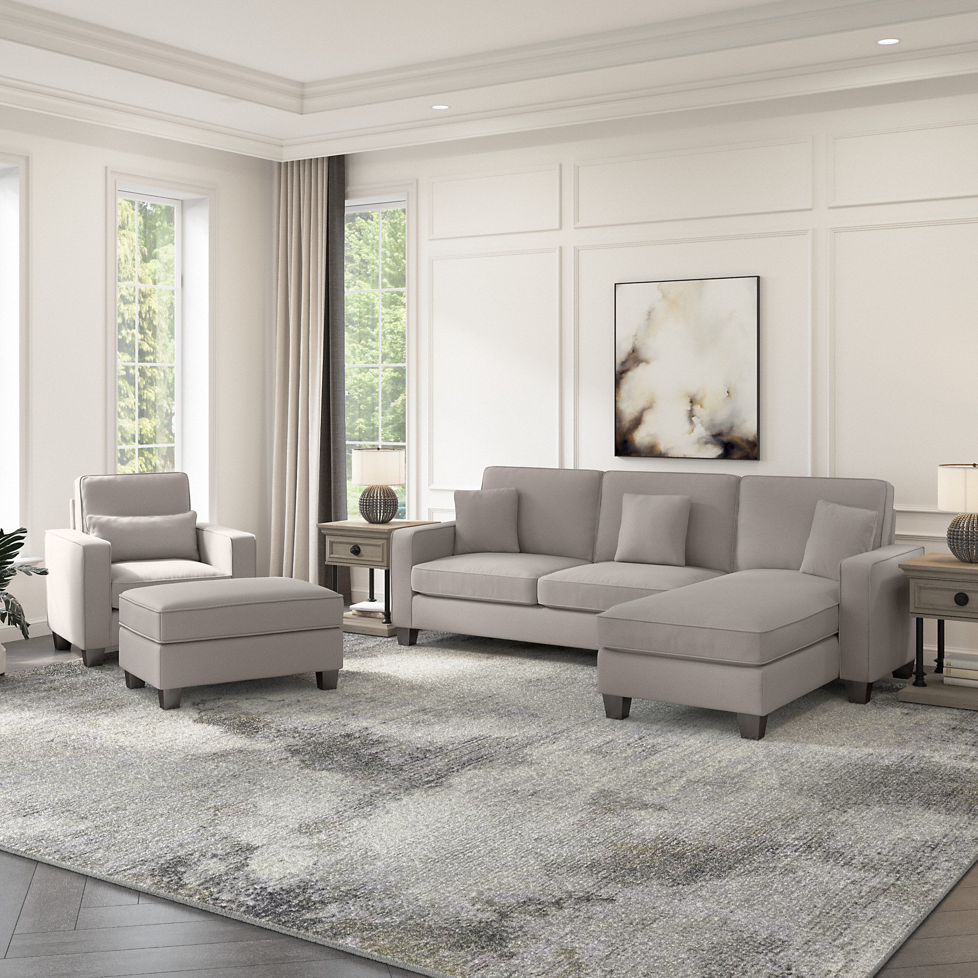 Red Barrel Studio Right Hand Facing Modular Sofa & Chaise with Ottoman ...