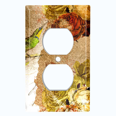 Patterned 1 - Gang Duplex Outlet Standard Wall Plate