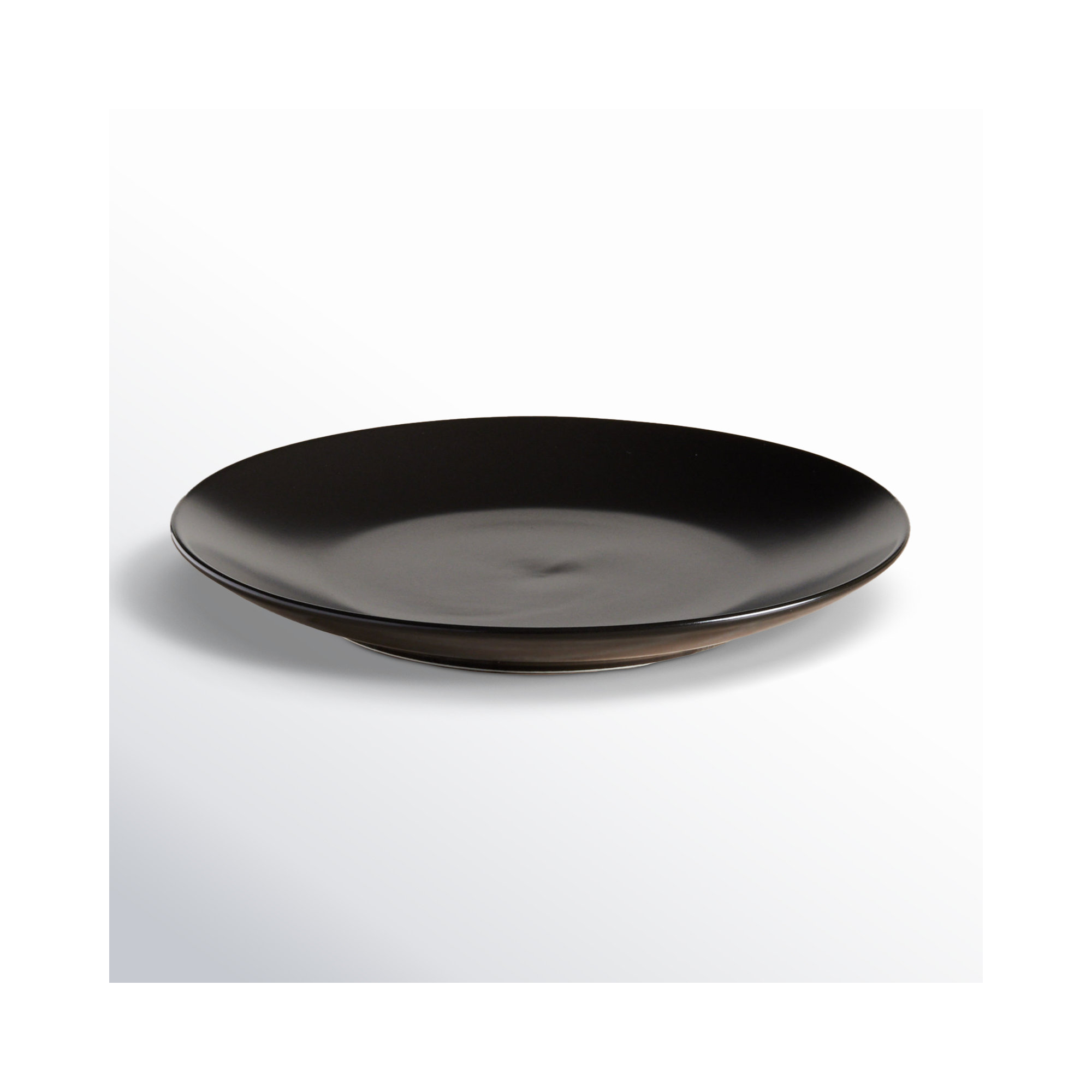 Izie Coupe Stoneware Salad Plate, Black
