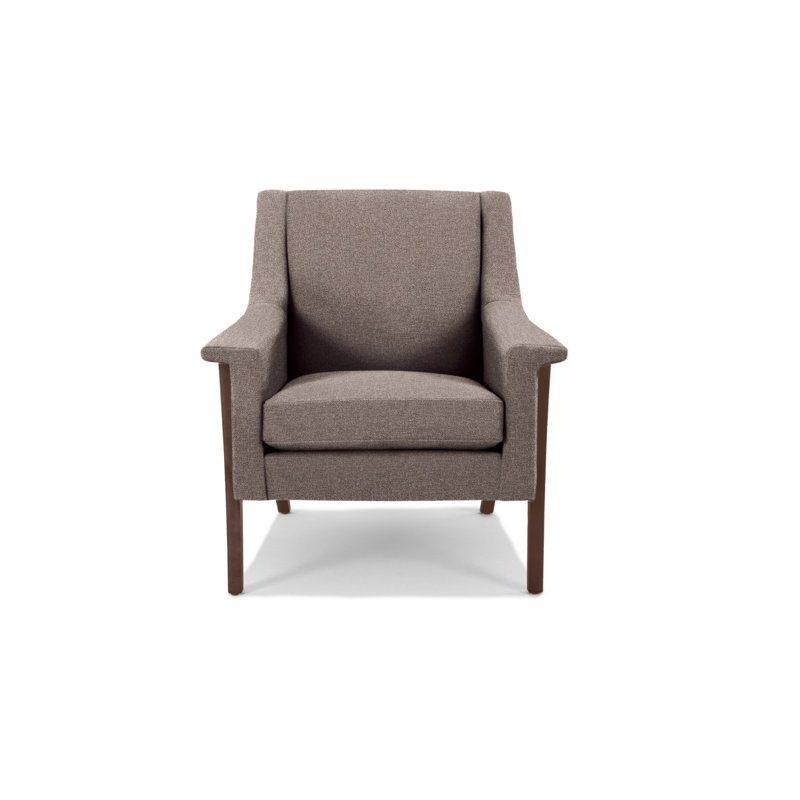 Arlo Armchair, Walnut, White Heron Polyester