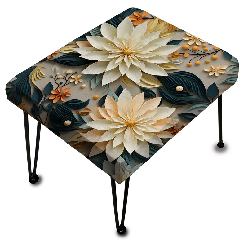 Attaining Stillness Of Mind Floral Gardens - Floral Rectangle Ottoman