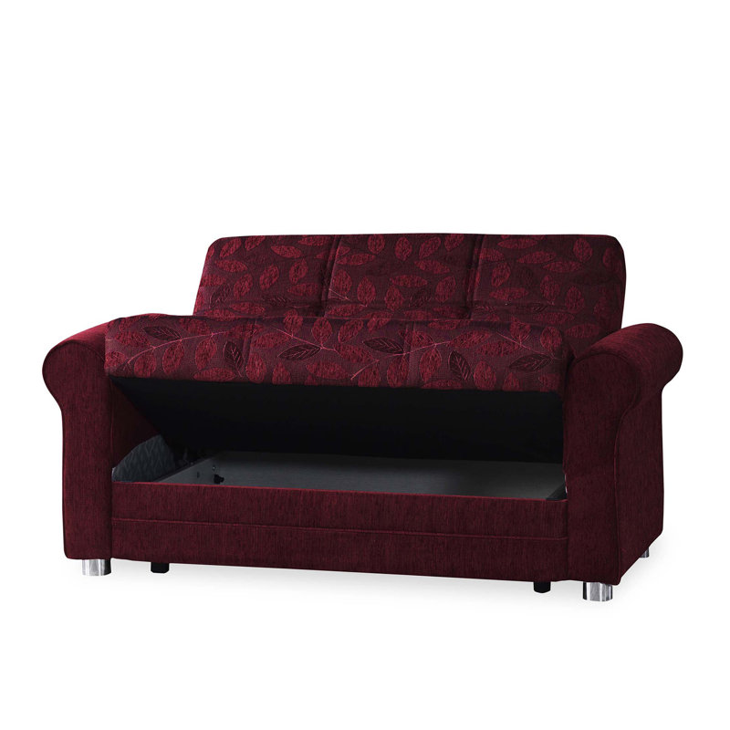 Causeuse convertible avec rangement Primenest Grandera, Bourgogne