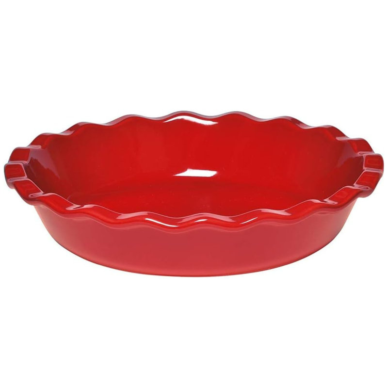 Emile Henry 26cm Oven, Microwave Safe Pie Dish, Dishwasher Safe, Burgundy