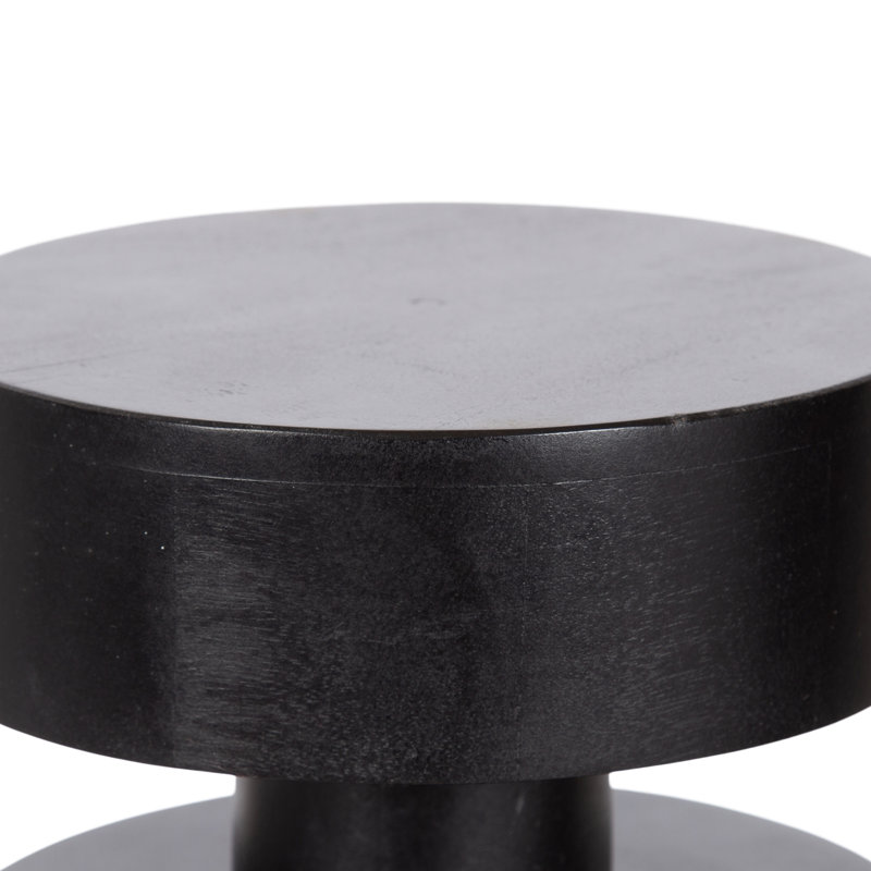 Table ronde en bois de manguier Omar, Noir