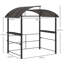 Dark Grey Steel BBQ Gazebo, Double-Layer Polycarbonate Curved Roof with Side Shelves & Utensil Rails, 2.4m×1.5m Outdoor Cooking Shelter