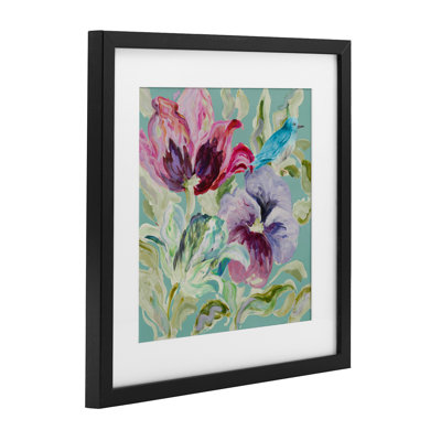 Lyrical Garden Strokes Framed Print Under Glass, design by Lanie Loreth