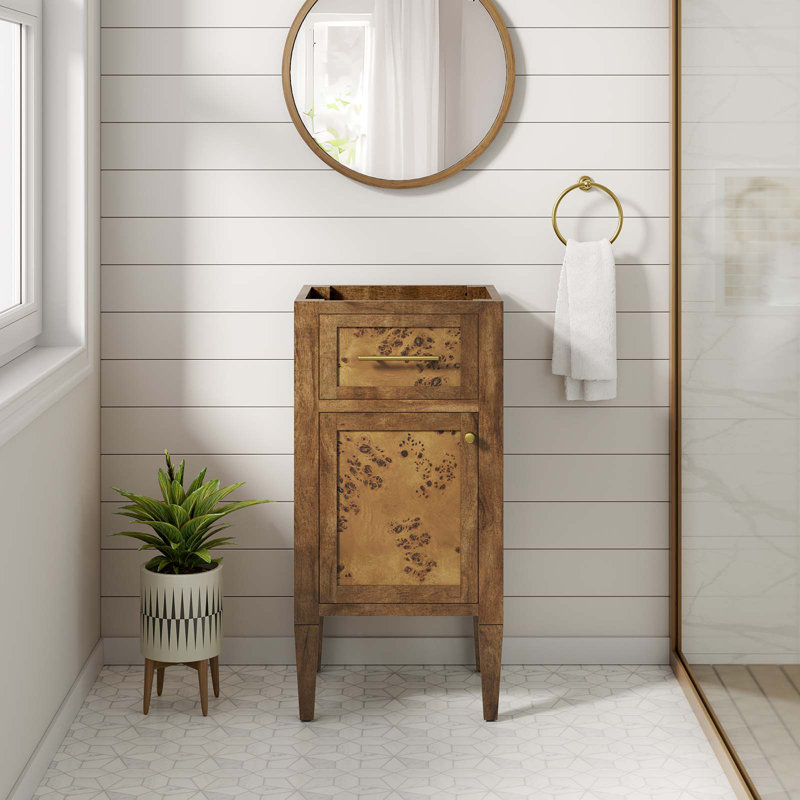 Base de meuble-lavabo simple 17 po Modway Elysian, Brun