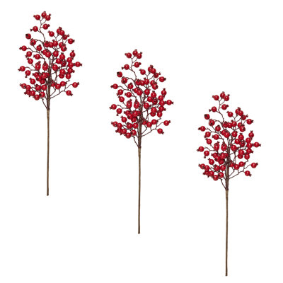 24" Artificial Red Berries Holiday Spray