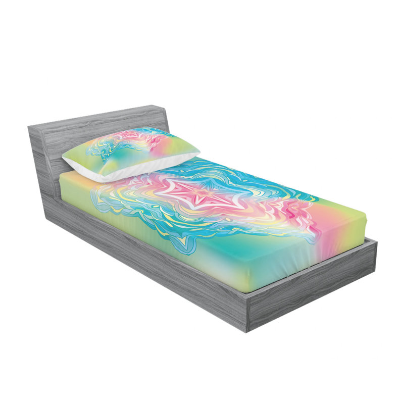 Ensemble de draps psychédéliques liquides, Taie d'oreiller pour lit simple TG