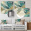Golden Hour in Turquoise Waves III - Décoration murale abstraite en métal-87827209
