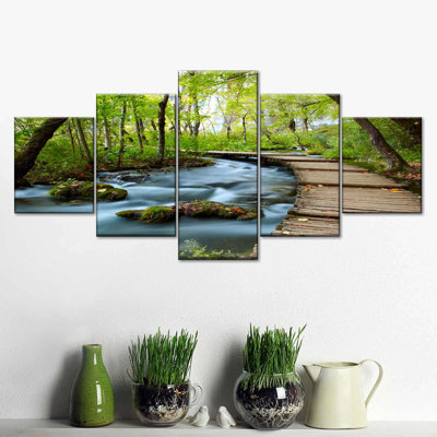 Ensemble de 5 pièces Boardwalk In The Forest sur toile