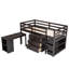 Lit mezzanine simple avec cabinet et bureau roulant à roulettes Low Espresso-555236811-555236821