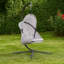 Balancelle d'extérieur à œufs Cery, support pliable, coussin gris clair-117664616