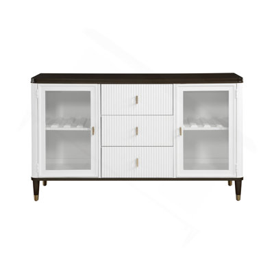 Carene White & Brown Finish Server